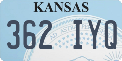 KS license plate 362IYQ