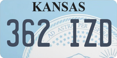 KS license plate 362IZD