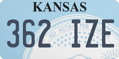 KS license plate 362IZE