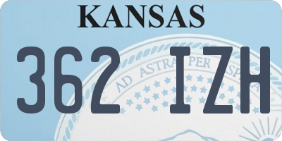 KS license plate 362IZH