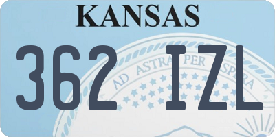 KS license plate 362IZL