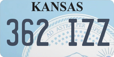 KS license plate 362IZZ