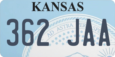 KS license plate 362JAA