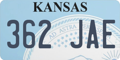 KS license plate 362JAE