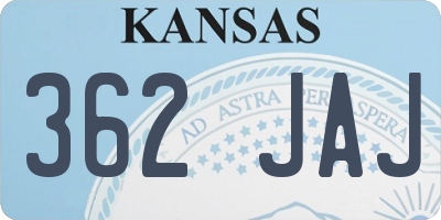 KS license plate 362JAJ