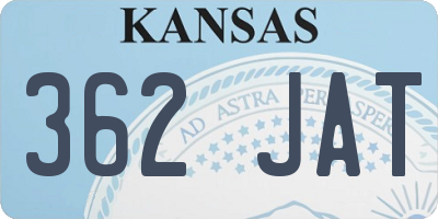 KS license plate 362JAT