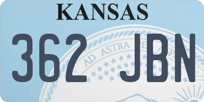 KS license plate 362JBN