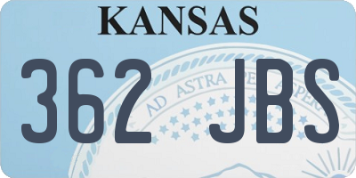 KS license plate 362JBS