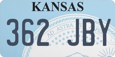 KS license plate 362JBY