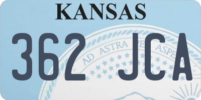 KS license plate 362JCA