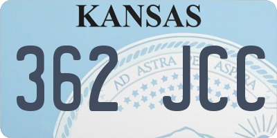 KS license plate 362JCC