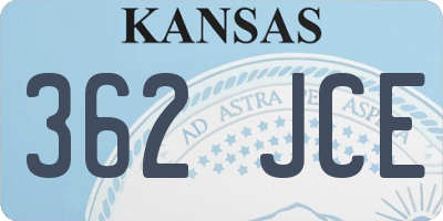 KS license plate 362JCE