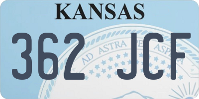 KS license plate 362JCF
