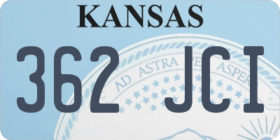 KS license plate 362JCI