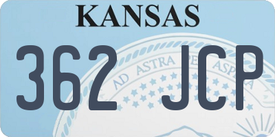 KS license plate 362JCP