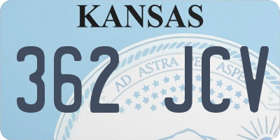KS license plate 362JCV