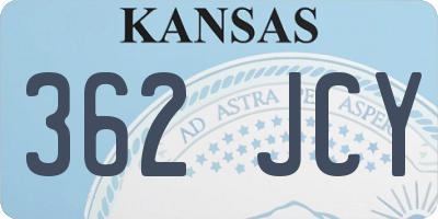KS license plate 362JCY