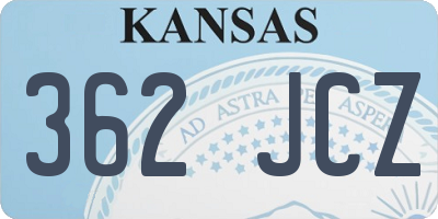 KS license plate 362JCZ