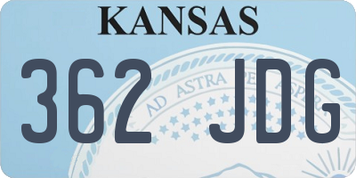 KS license plate 362JDG