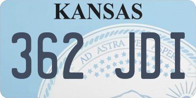 KS license plate 362JDI