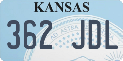 KS license plate 362JDL