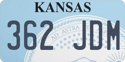 KS license plate 362JDM