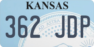 KS license plate 362JDP