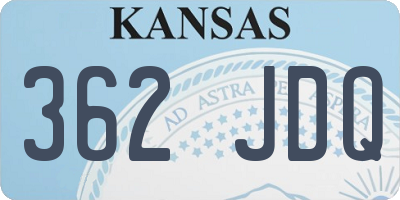 KS license plate 362JDQ