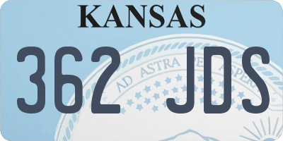 KS license plate 362JDS