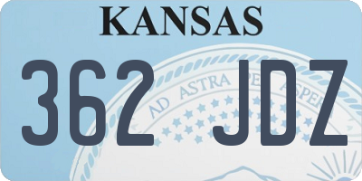 KS license plate 362JDZ