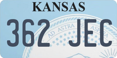 KS license plate 362JEC