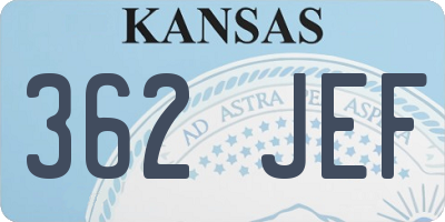 KS license plate 362JEF