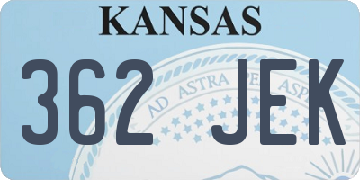 KS license plate 362JEK