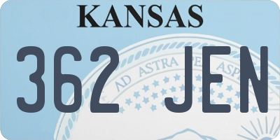 KS license plate 362JEN