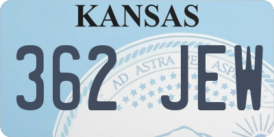 KS license plate 362JEW