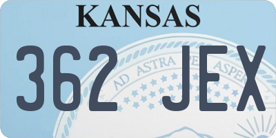 KS license plate 362JEX