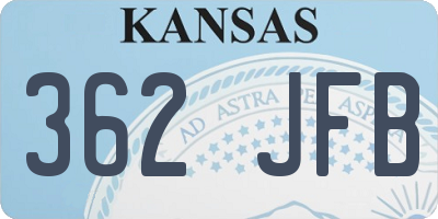 KS license plate 362JFB