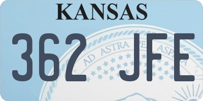 KS license plate 362JFE