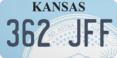 KS license plate 362JFF