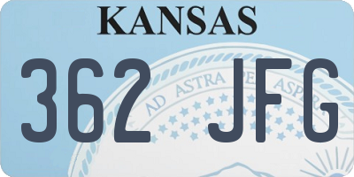 KS license plate 362JFG