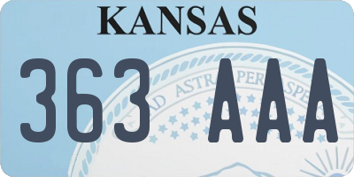 KS license plate 363AAA