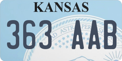 KS license plate 363AAB