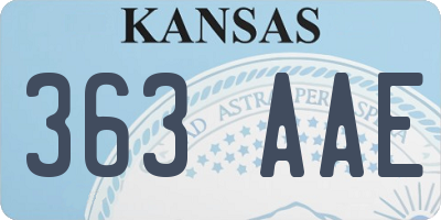 KS license plate 363AAE