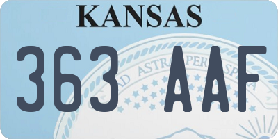 KS license plate 363AAF