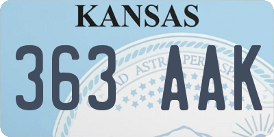 KS license plate 363AAK