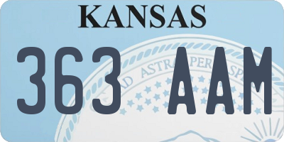 KS license plate 363AAM