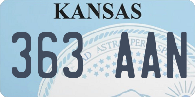 KS license plate 363AAN
