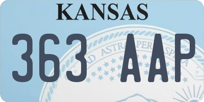 KS license plate 363AAP