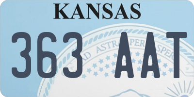 KS license plate 363AAT