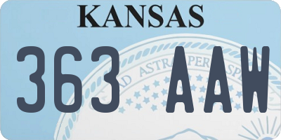 KS license plate 363AAW